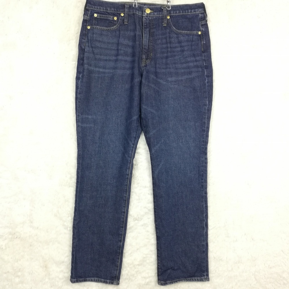 J. Crew Womens Jeans '96 Straight Leg Blue Denim High Rise Indigo Tall 31T